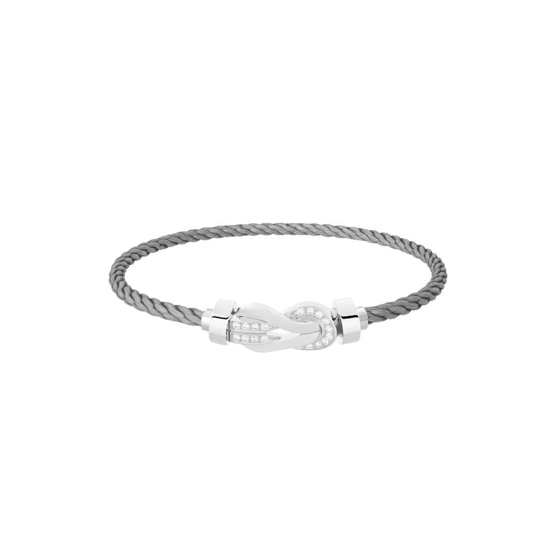 FRED Steel Cord 18k White MD Half Diamond Chance Infinie Buckle, Exclusively at Hamilton Jewelers