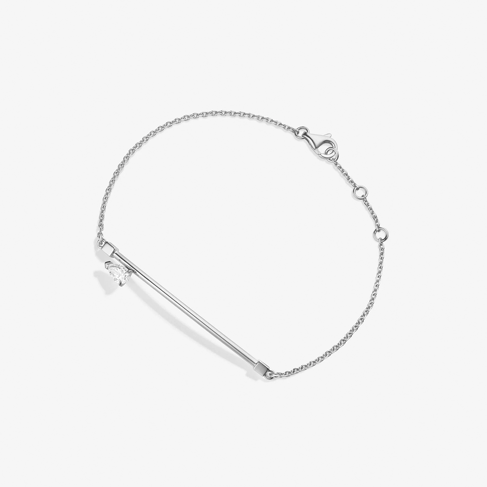 Repossi Serti 18k White Gold Chain Diamond Bracelet