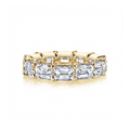 18k Yellow Gold and 3.10 Total Weight Emerald Cut Diamond Eternity Band