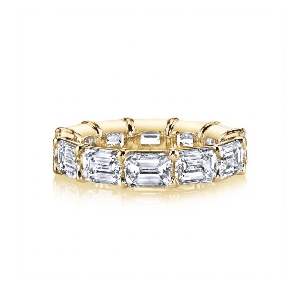18k Yellow Gold 3.10ct Emerald-Cut Diamond Eternity Band