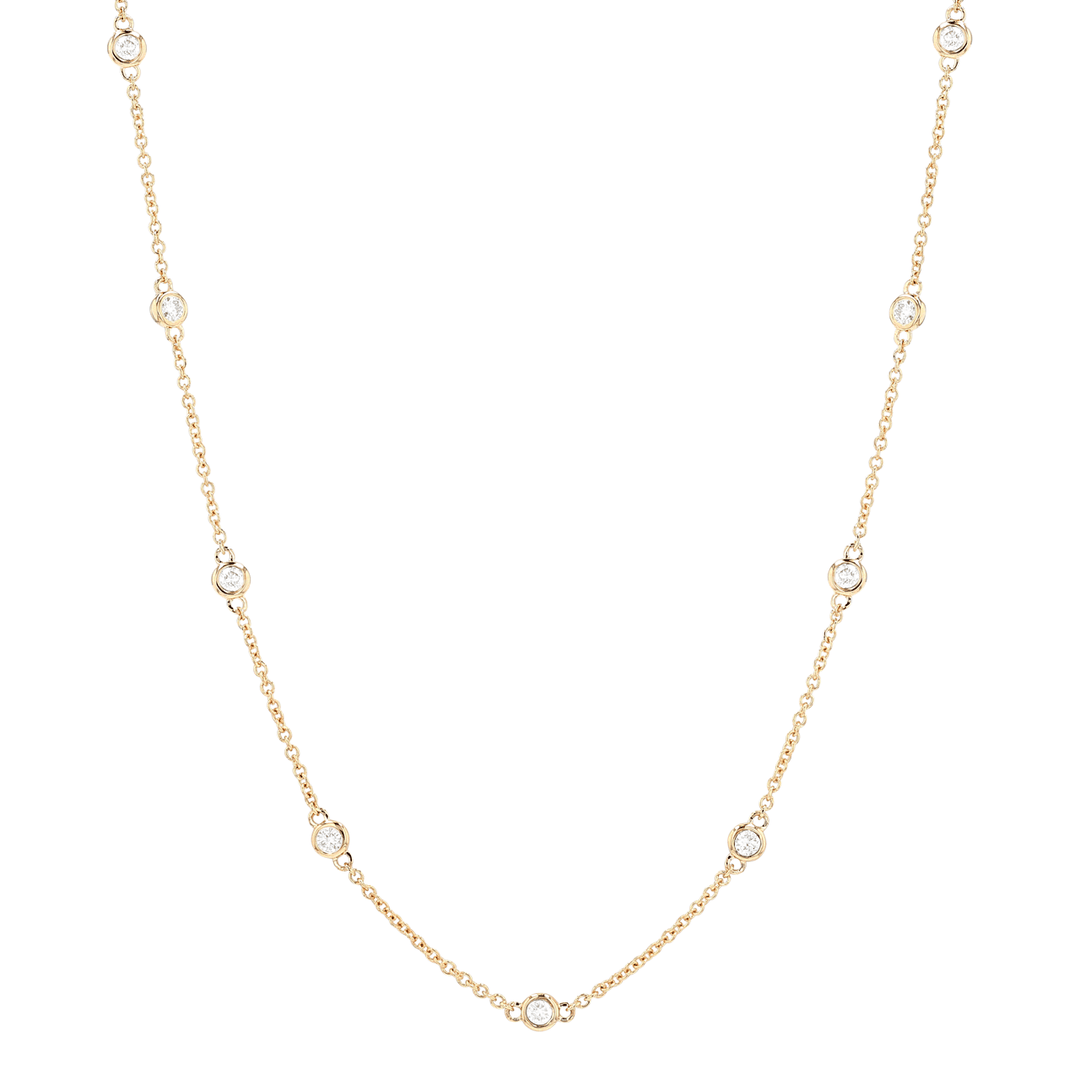 Must Haves 14k Gold and Diamonds By The Yard .75 Total Weight Necklace