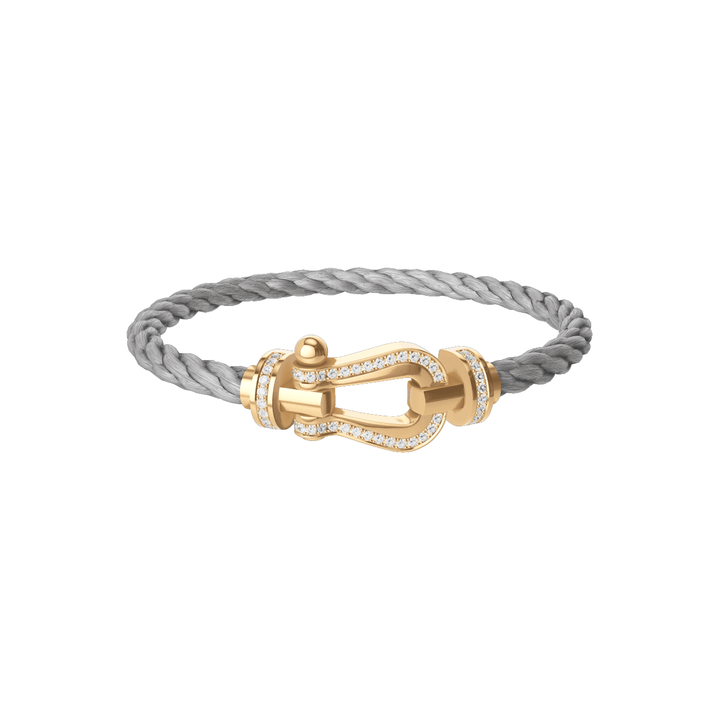 FRED Force 10 Steel Cable with 18k Yellow Full Diamond LG Buckle, Exclusively at Hamilton Jewelers