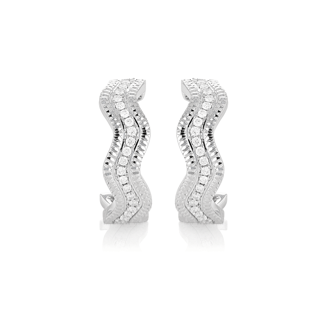 Regency 18k White Gold and .37 Total Weight Diamond Earrings