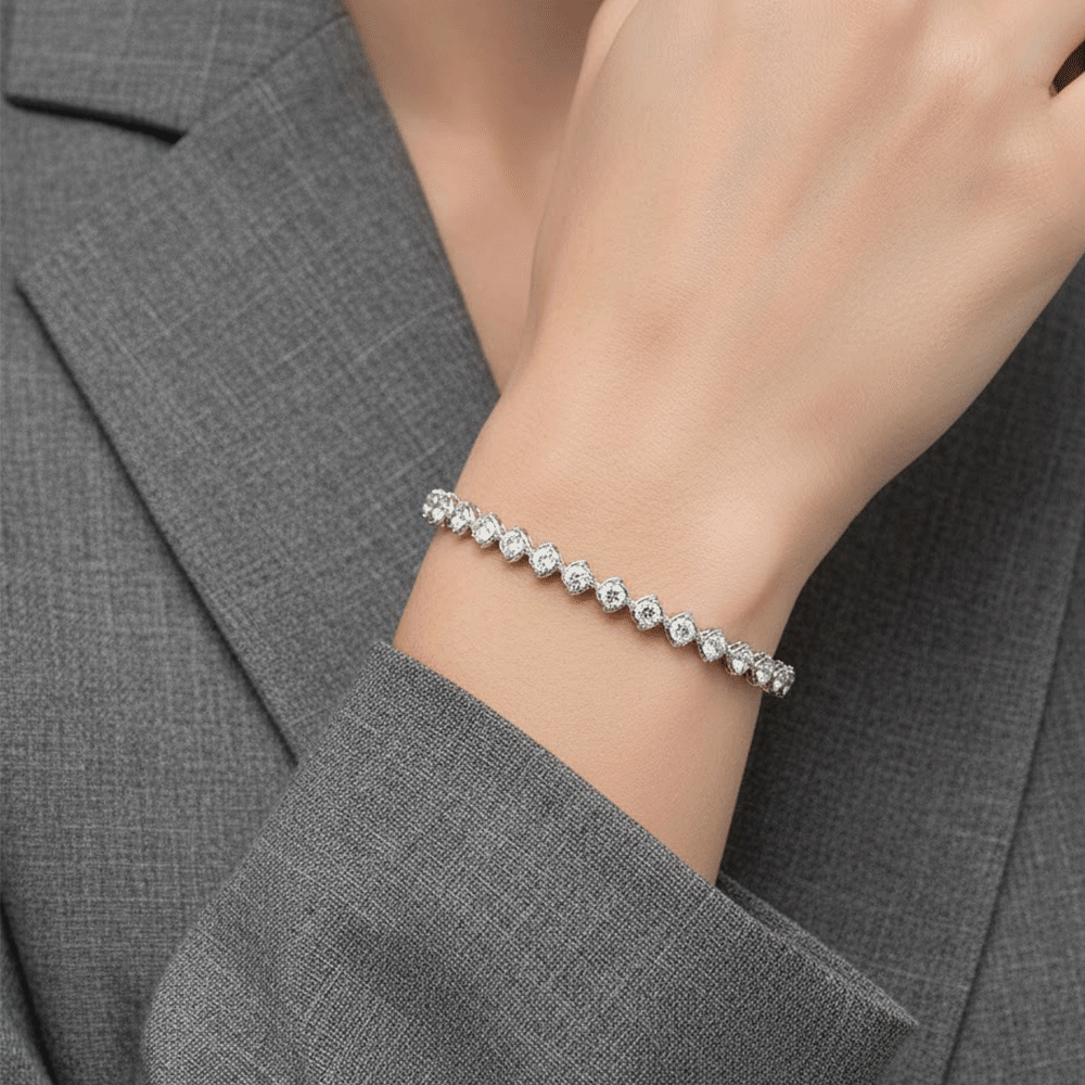 Hamilton Duet 18k White Gold and Diamond 1.60 Total Weight Bangle