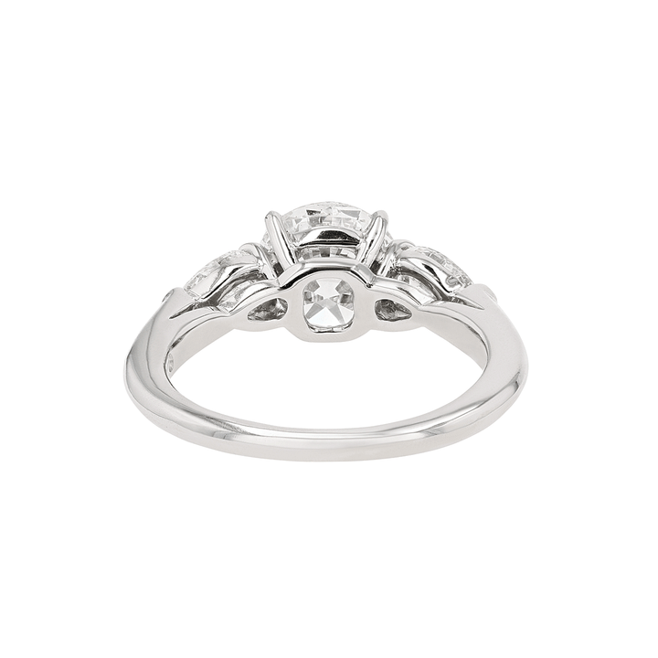 Platinum and 2.02 Total Weight Diamond Three Stone Ring