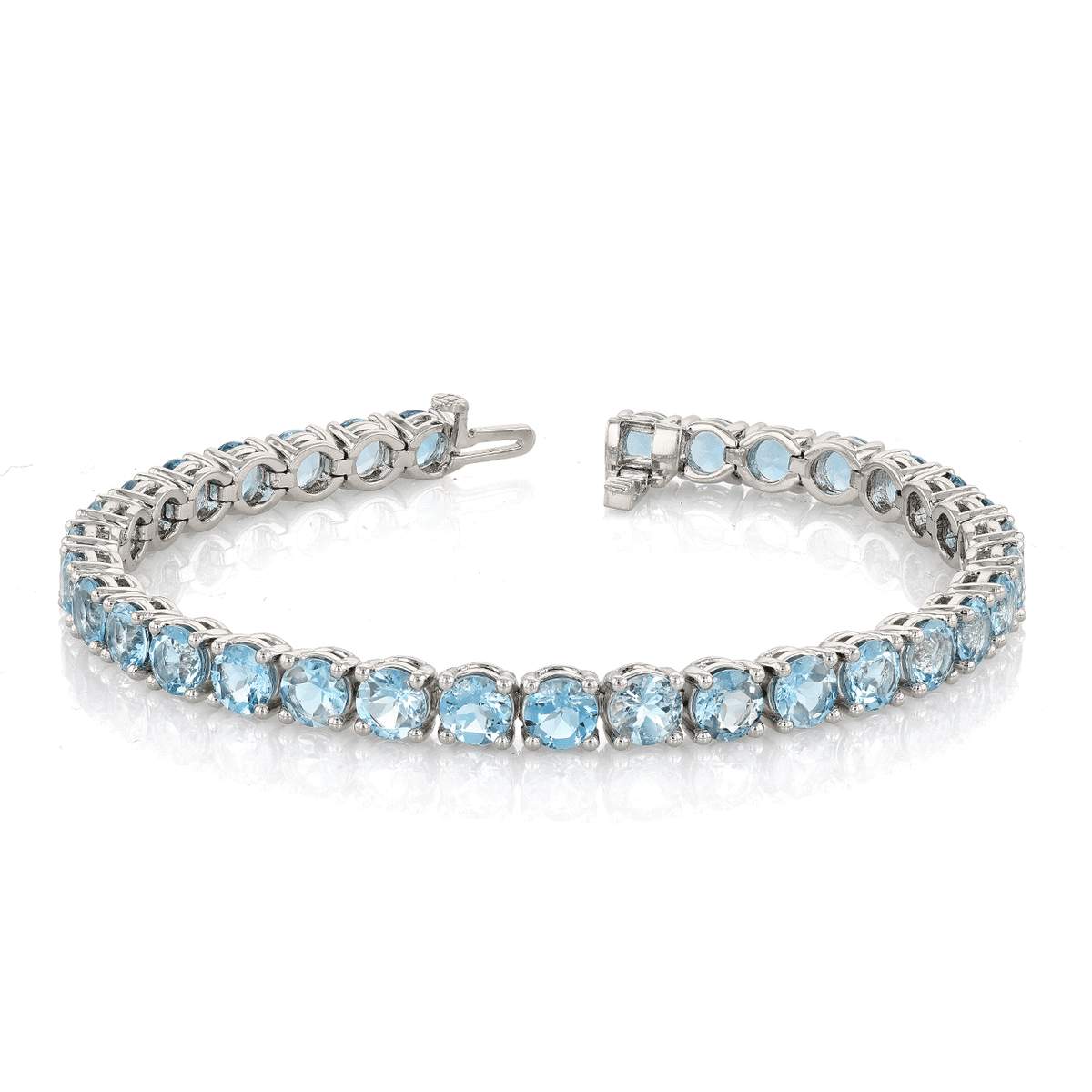 Platinum and Aquamarine 14.73 Total Weight Bracelet