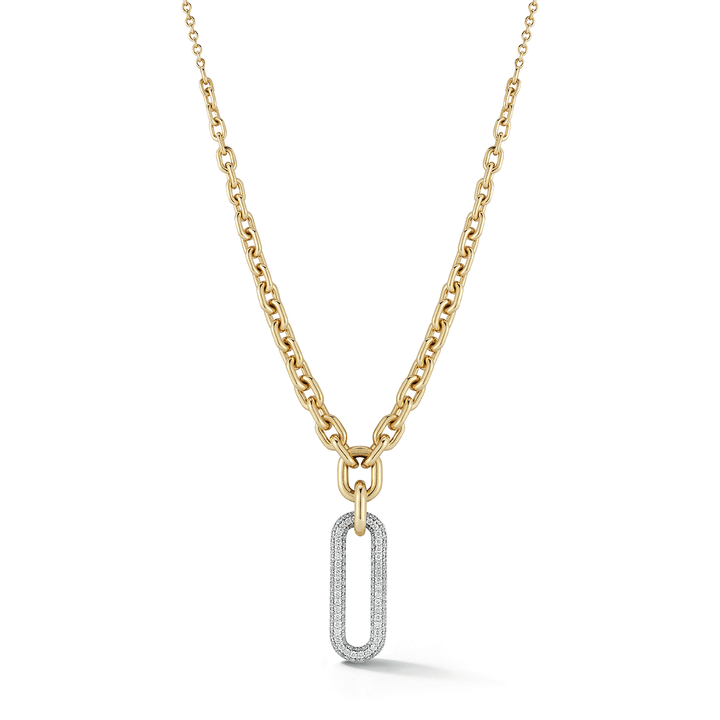 Walters Faith Morrell 18k Yellow Gold and Diamond Elongated Graduated Link Necklace