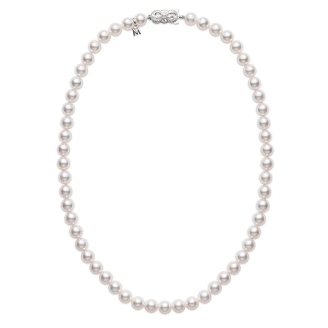 Mikimoto 18k White Gold Akoya 8mm Pearl Strand Necklace