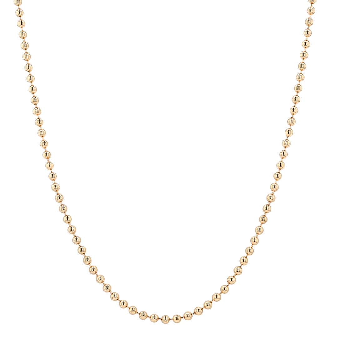 18k Yellow Gold 18 Inch 2mm Bead Chain