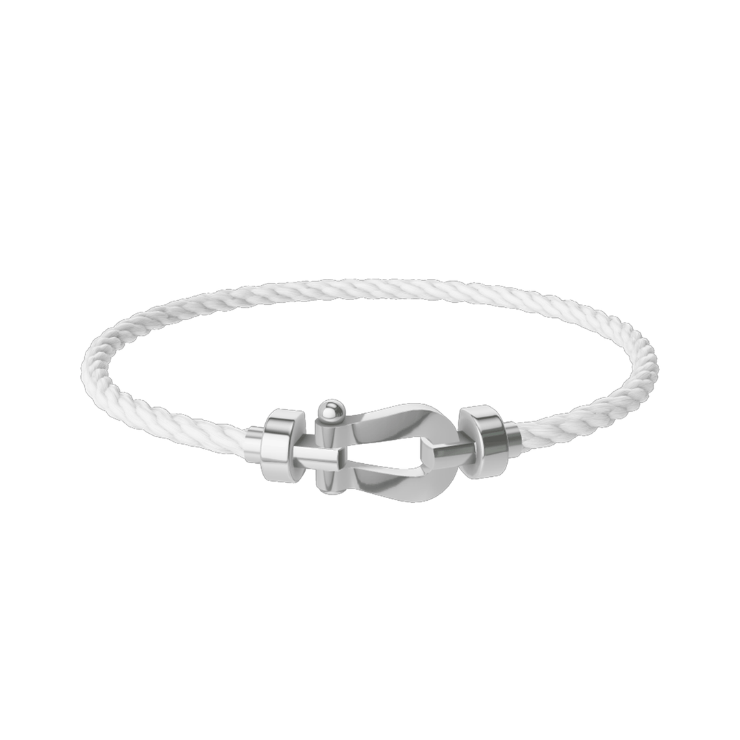 FRED White Cable Bracelet with 18k White LG Buckle, Exclusively at Hamilton Jewelers