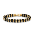 David Yurman Spiritual Beads Flat Bead Bracelet 18K Yellow Gold with Black Onyx, 8mm Medium