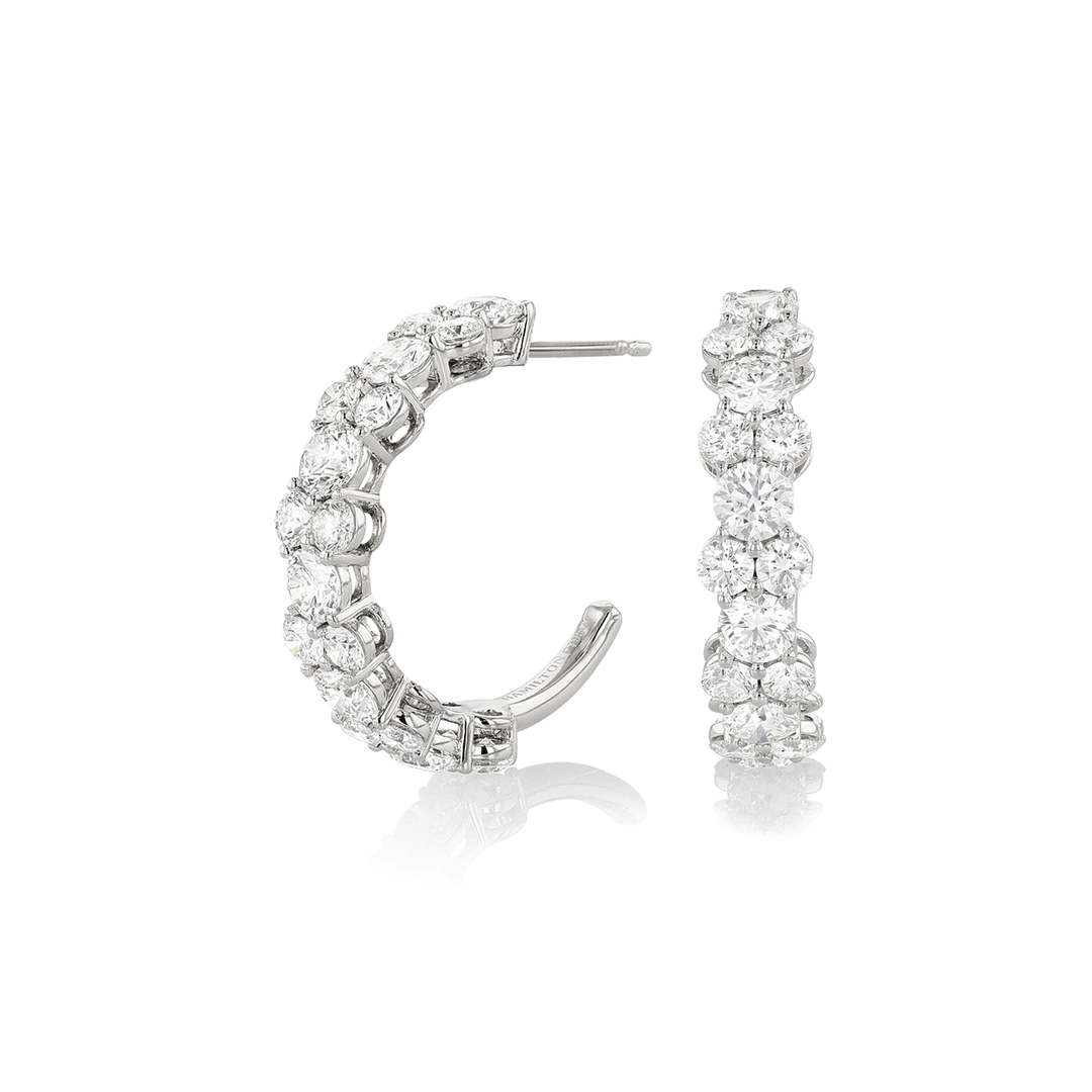Radiance 18k Gold and 5.30 Total Weight Diamond Hoops