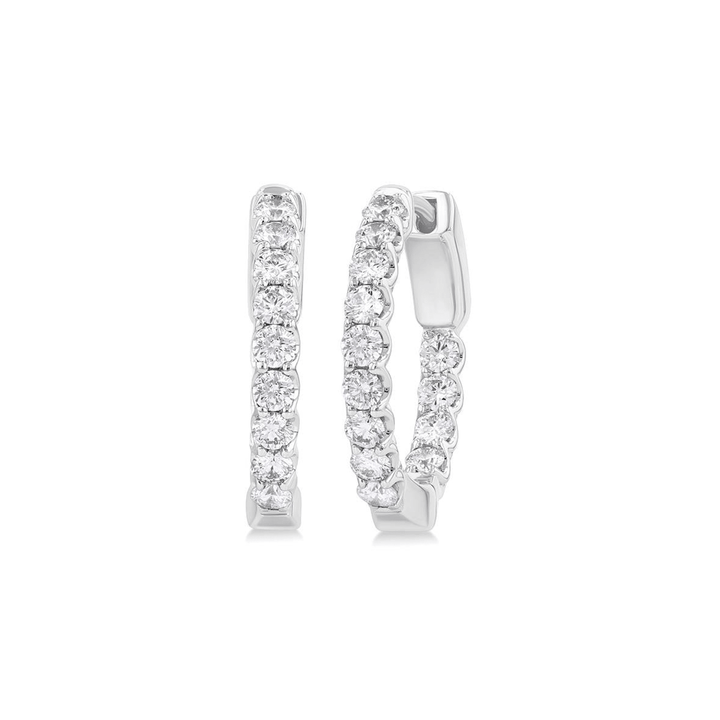 Classic Hamilton Select 14k Gold and Diamond 13mm In and Out Hoops