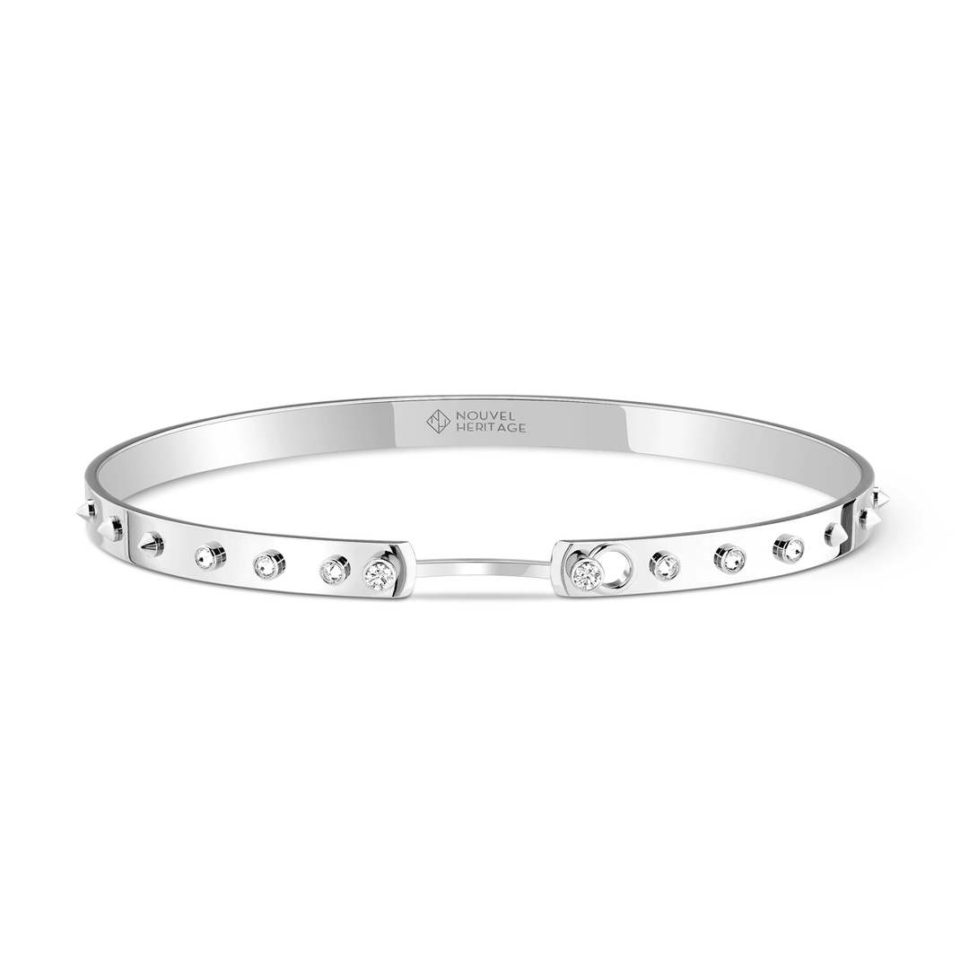 Nouvel Heritage Brunch in NY Mood 18k White Gold Bangle 4mm