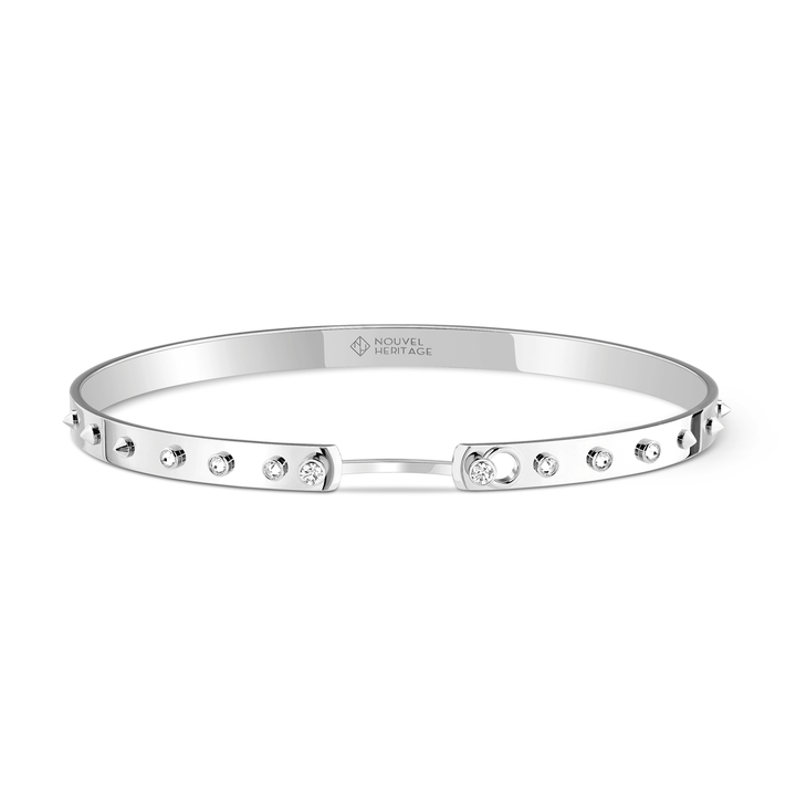 Nouvel Heritage Brunch in NY Mood 18k White Gold Bangle 4mm