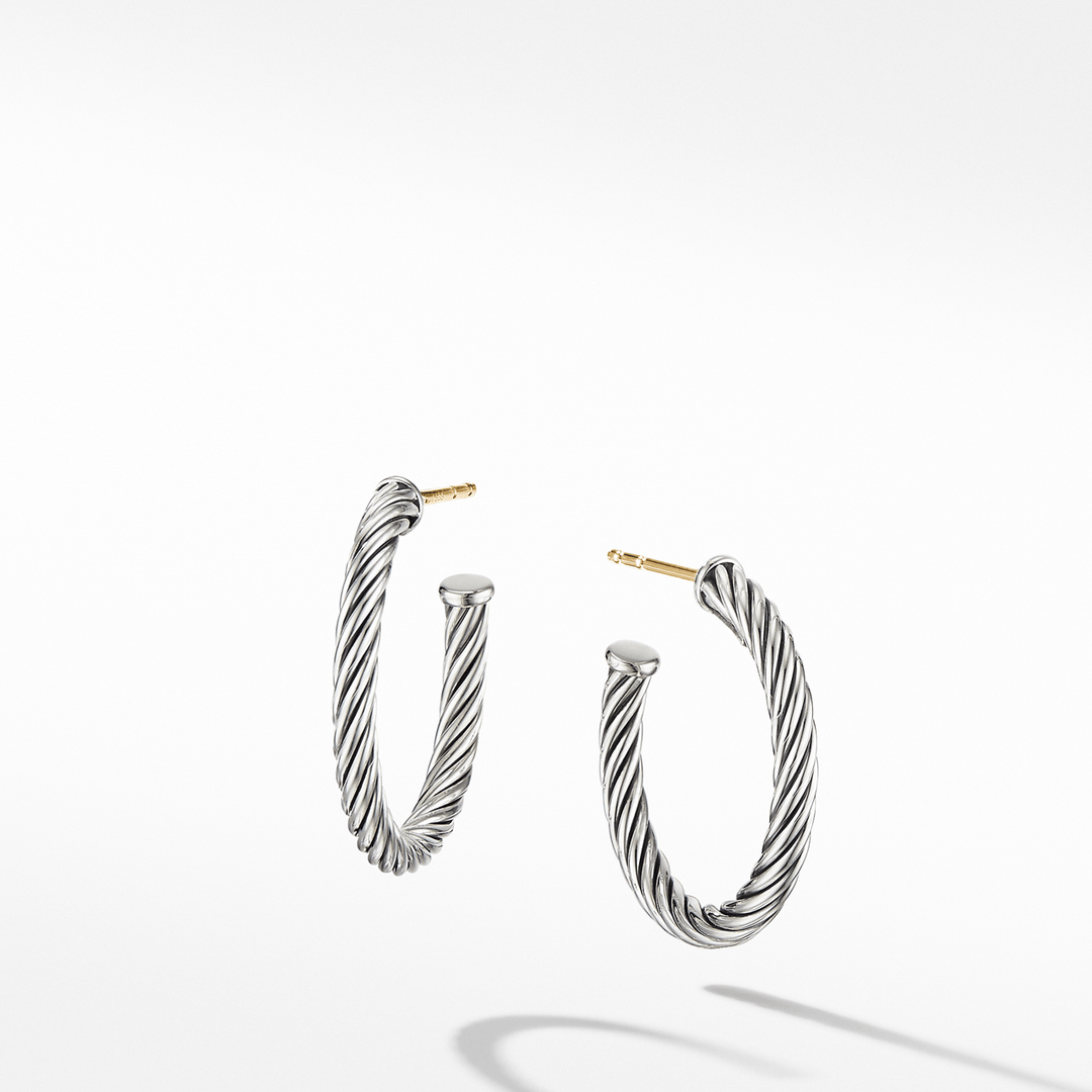 David Yurman Cable Collection Small Cable Hoop Earrings