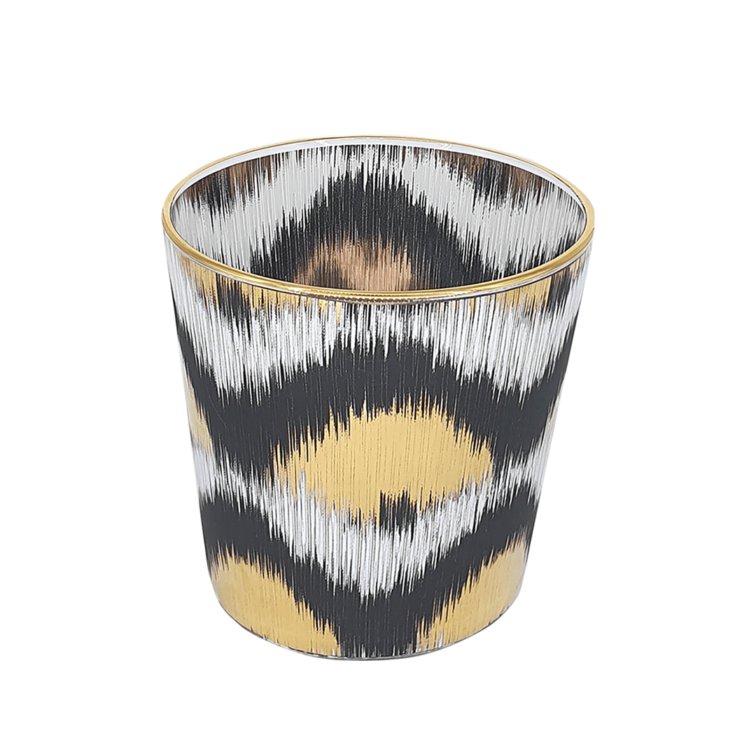 Black Ikat Gold Glass