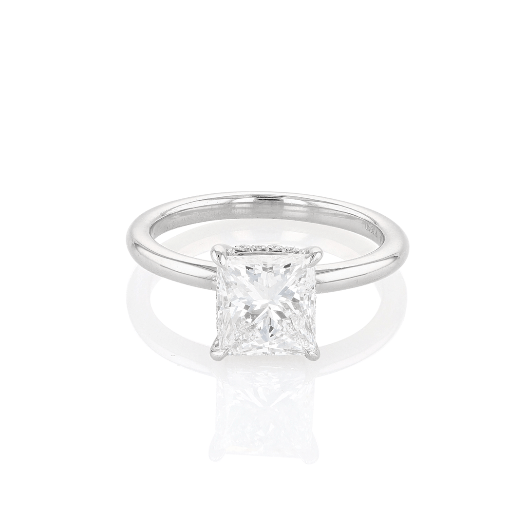 The Hamilton Silhouette Platinum and Diamond 2.17 Total Weight Engagement Ring