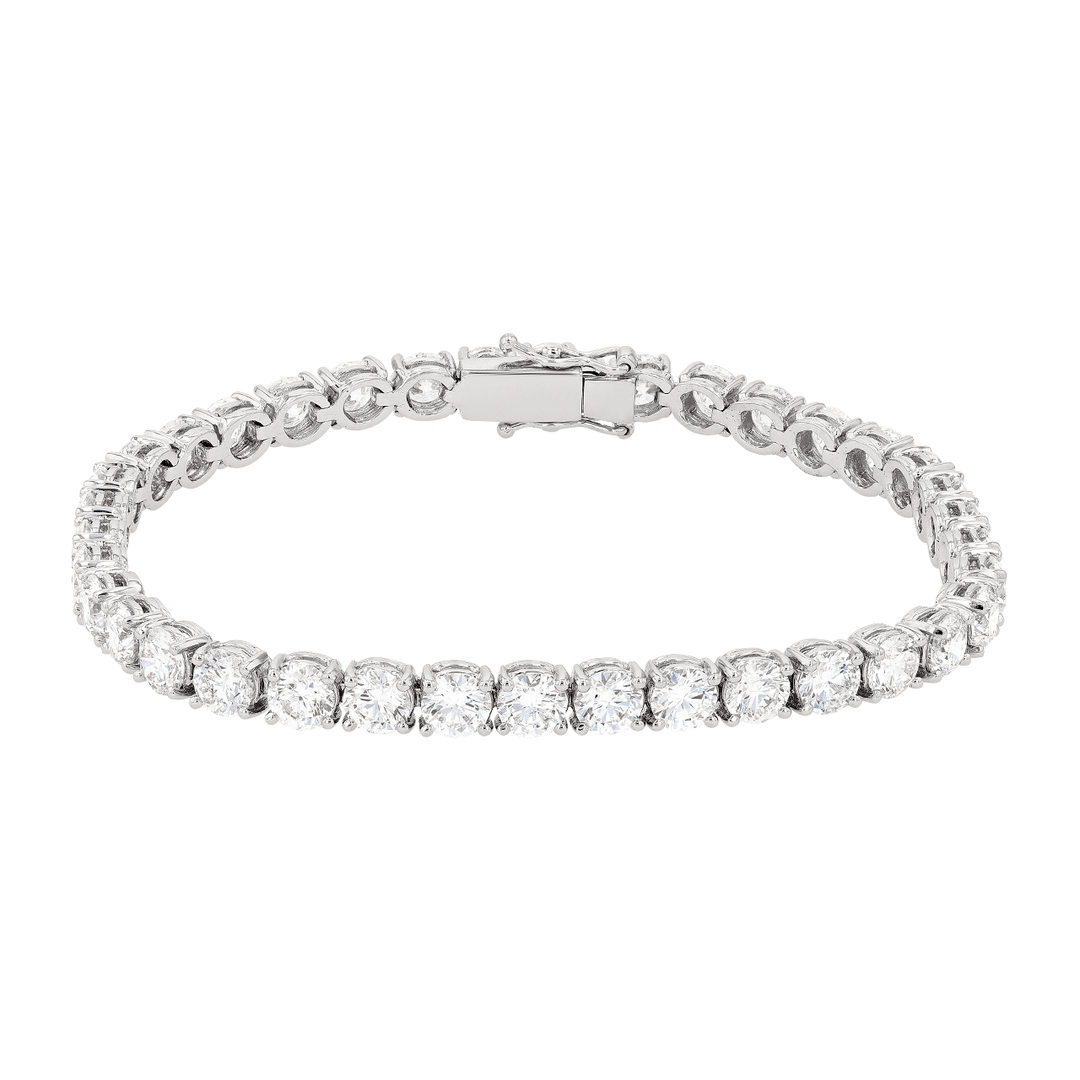 Classic 18k Gold and Diamond 11.54 Total Weight Straight Line Bracelet