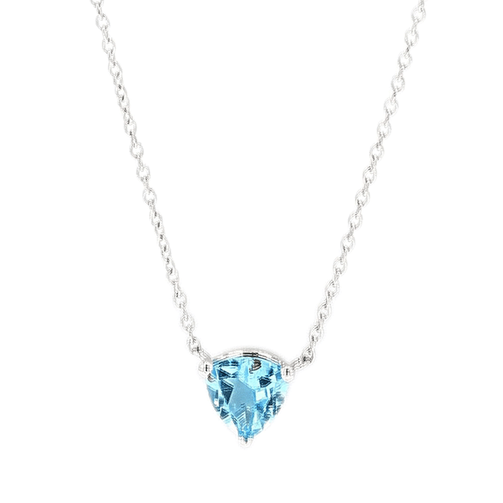 18k White Gold and London Blue Topaz 0.86 Total Weight Pendant