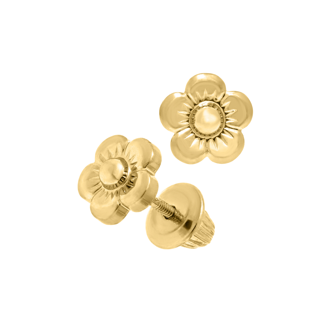 Children's 14k Yellow Gold Flower Stud Earrings
