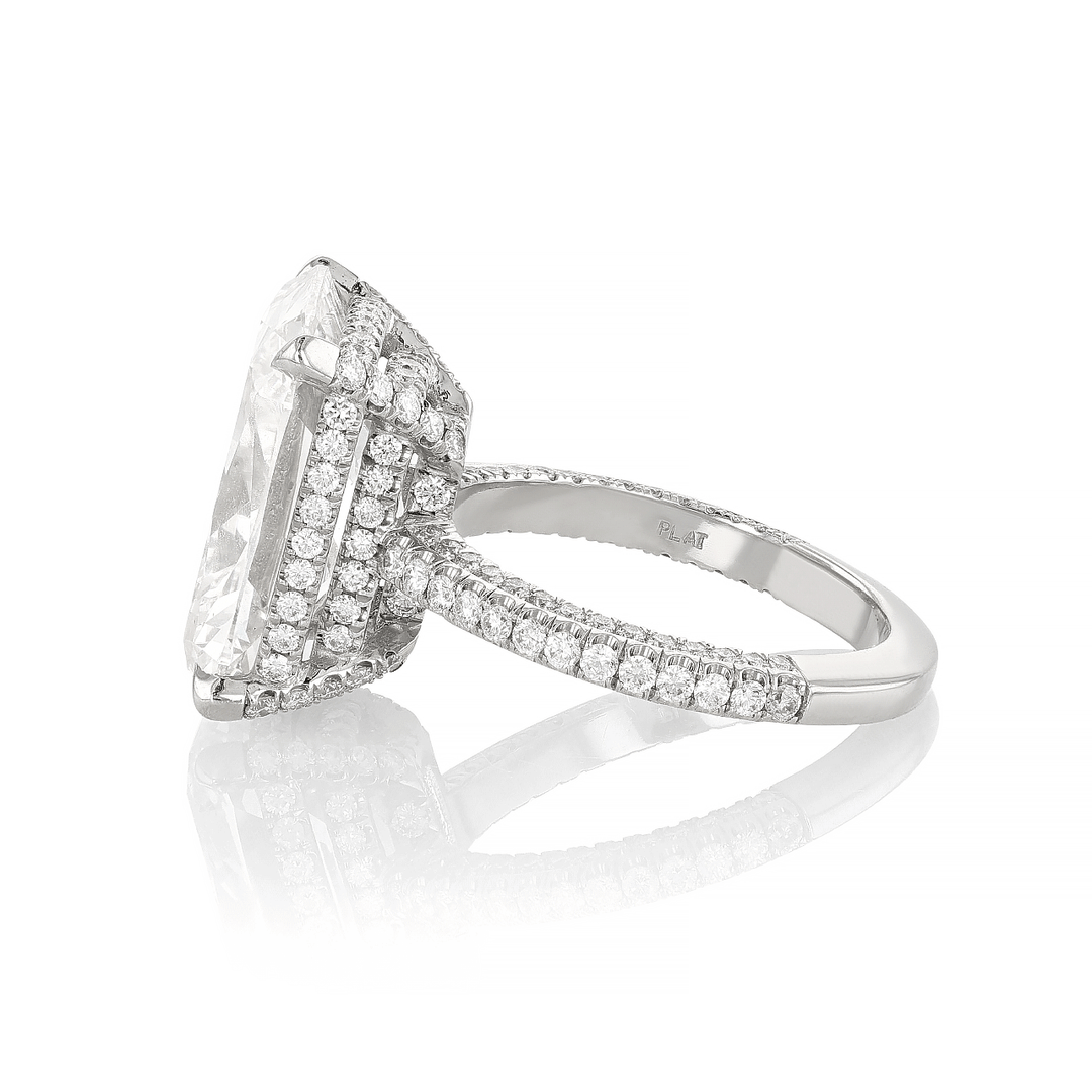 Hamilton Private Reserve Collection Platinum and 10.16 Total Weight Cushion Diamond Engagement Ring