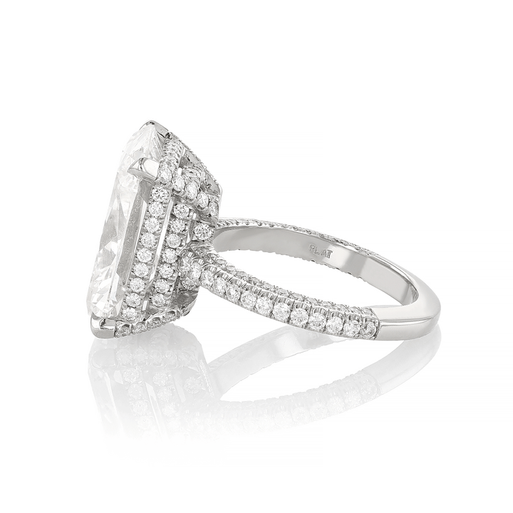 Hamilton Private Reserve Collection Platinum and 10.16 Total Weight Cushion Diamond Engagement Ring