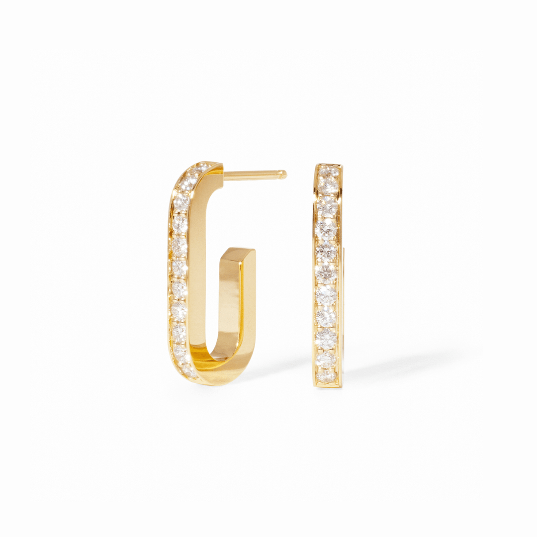 Dinh Van Maillon 18k Yellow Gold and Diamond Earrings