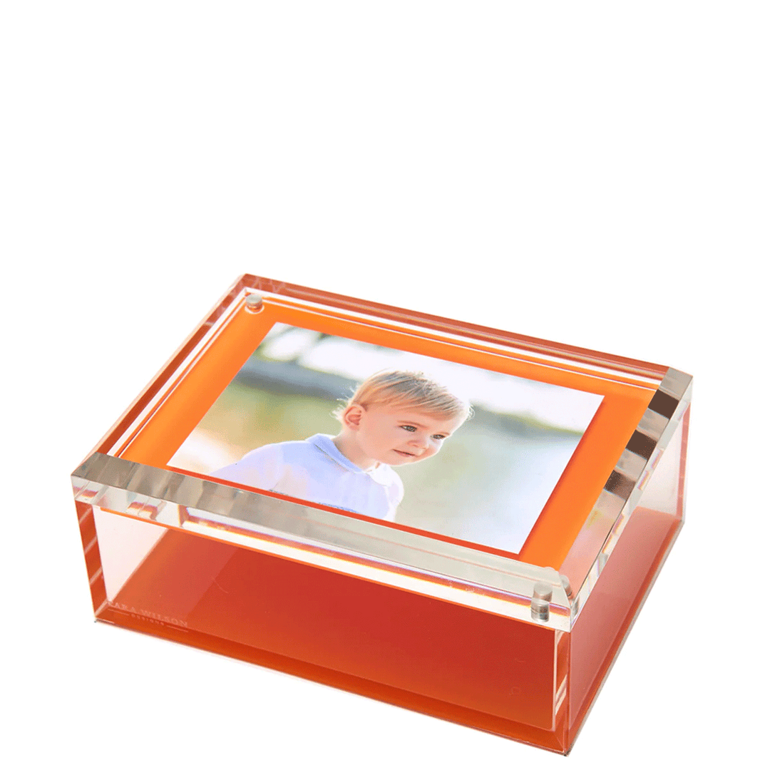 Orange Acrylic 5 x 7 Photo Box