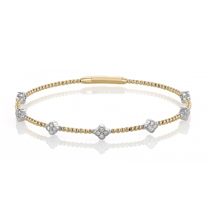 14k Gold and .42 Total Weight Diamond Flex Bangle