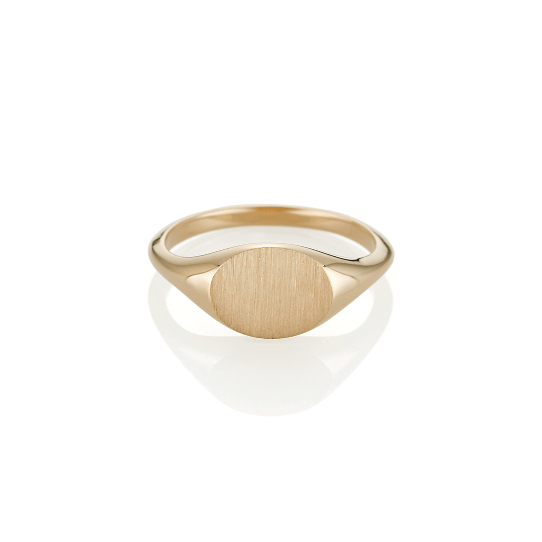 14k Yellow Gold Oval Signet Ring