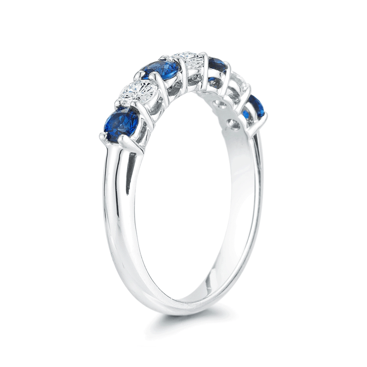 Platinum Alternating Sapphire .72 Total Weight and Diamond Band