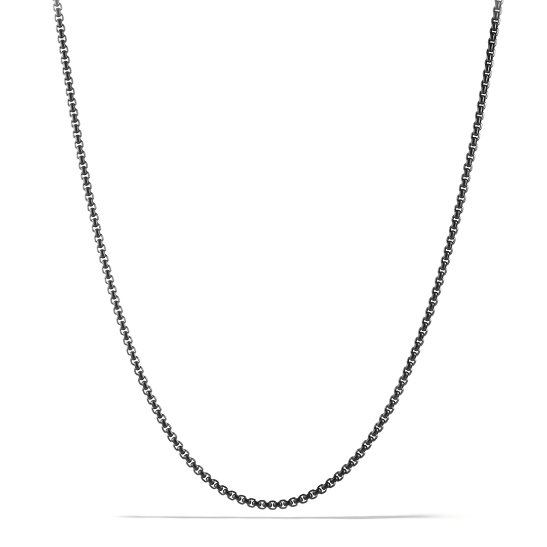 David Yurman Box Chain Necklace Stainless Steel with Black PVD Coating, 2.7mm