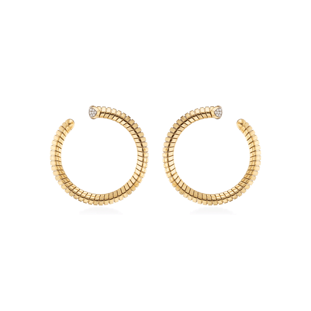 Marina B Trisolina 18k Yellow Gold Diamond Hoops