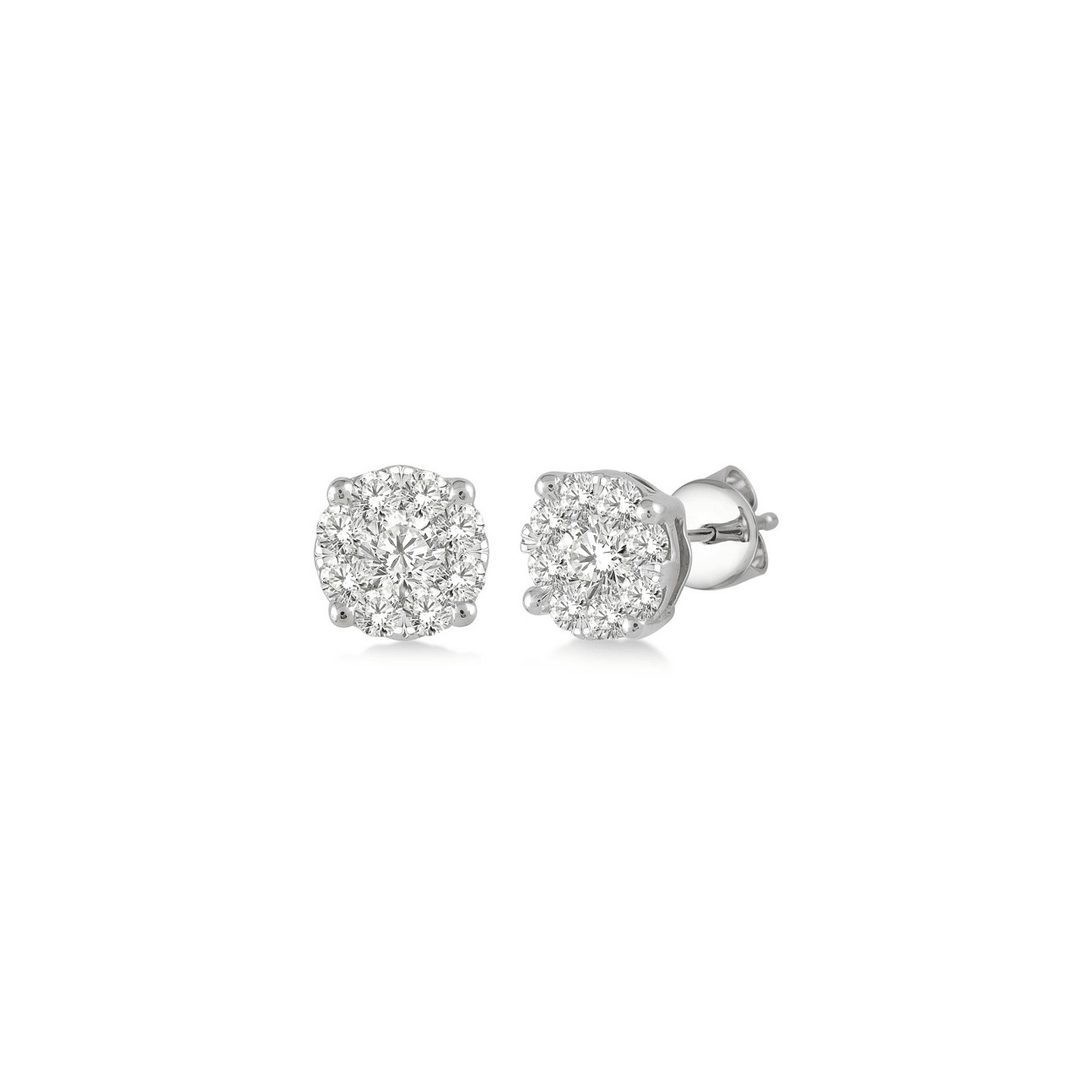 Celestial 14k White Gold and .35 Total Weight Diamond Studs