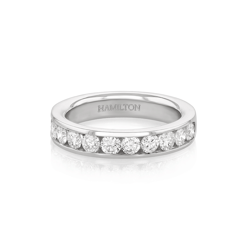 Hamilton Duet Collection 18k White Gold and 1.00 Total Weight Diamond Wedding Band