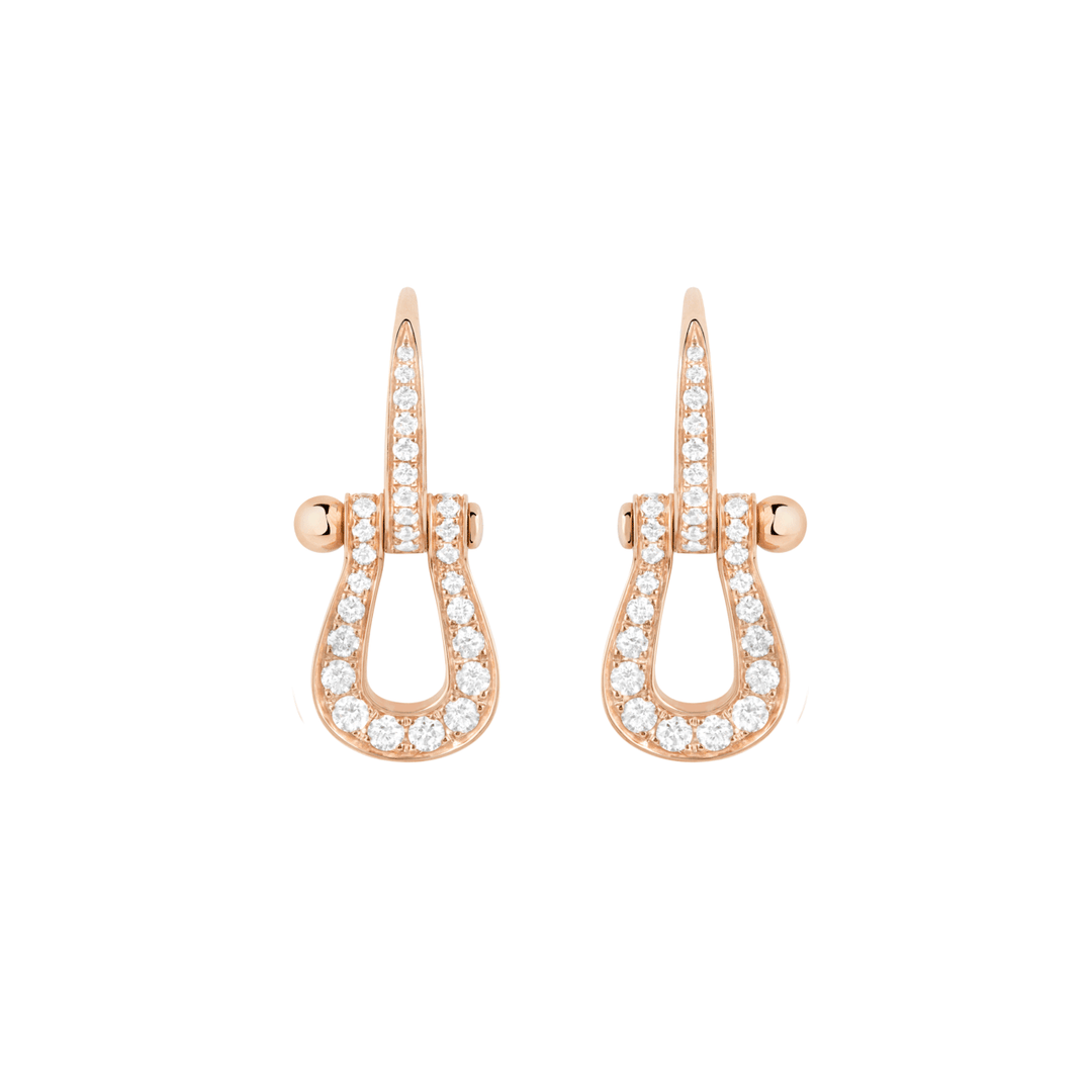 FRED Force 10 18k Rose Gold and Diamond Medium Model Earrings