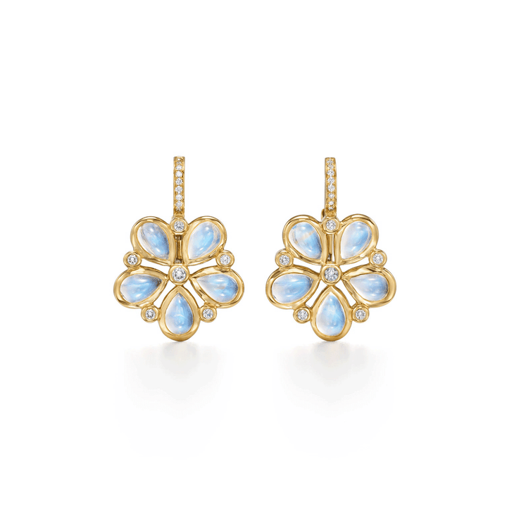 Temple St. Clair 18k Yellow Gold Luna Flower Earrings