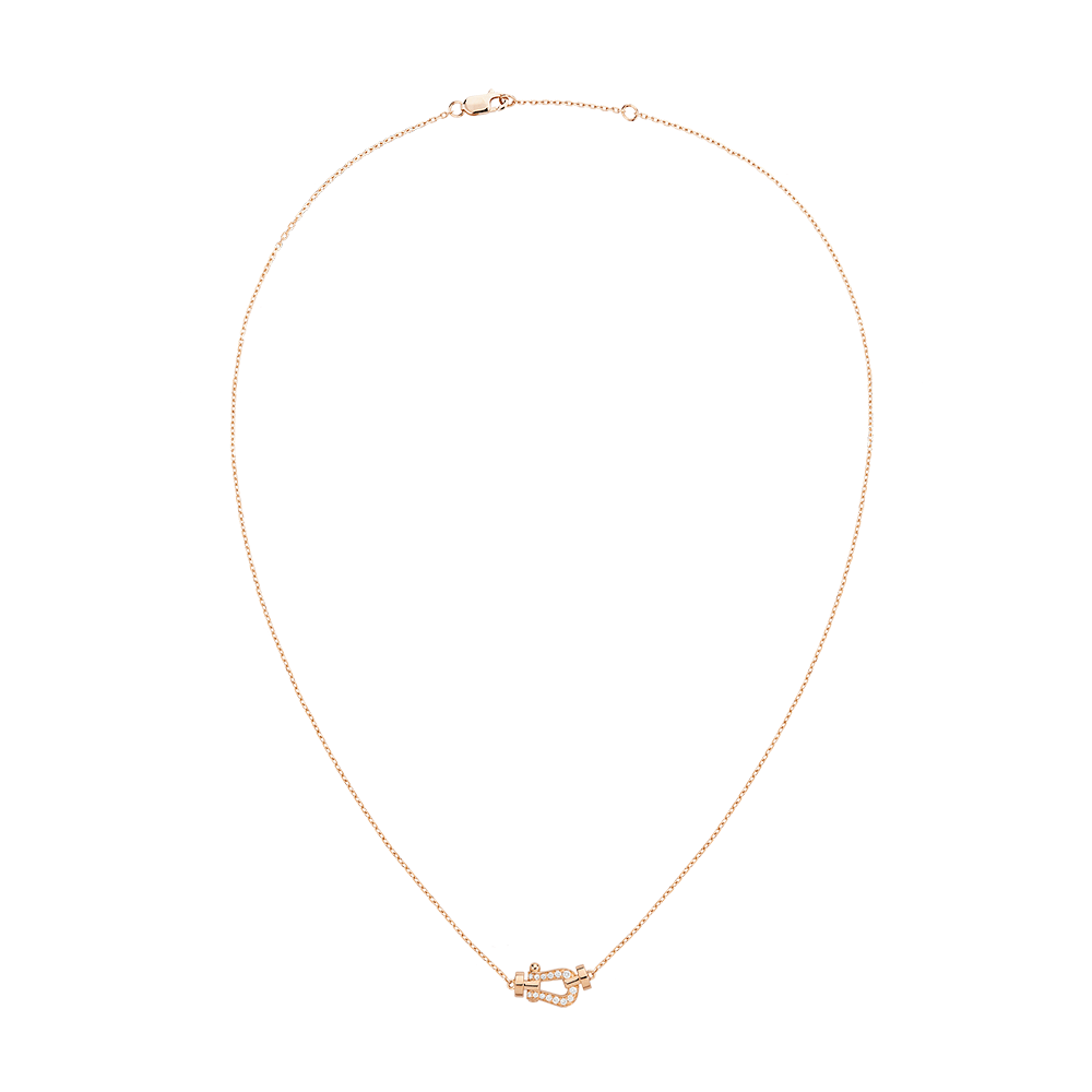 FRED Force 10 18k Rose Gold and Diamond Small Model Chain Necklace