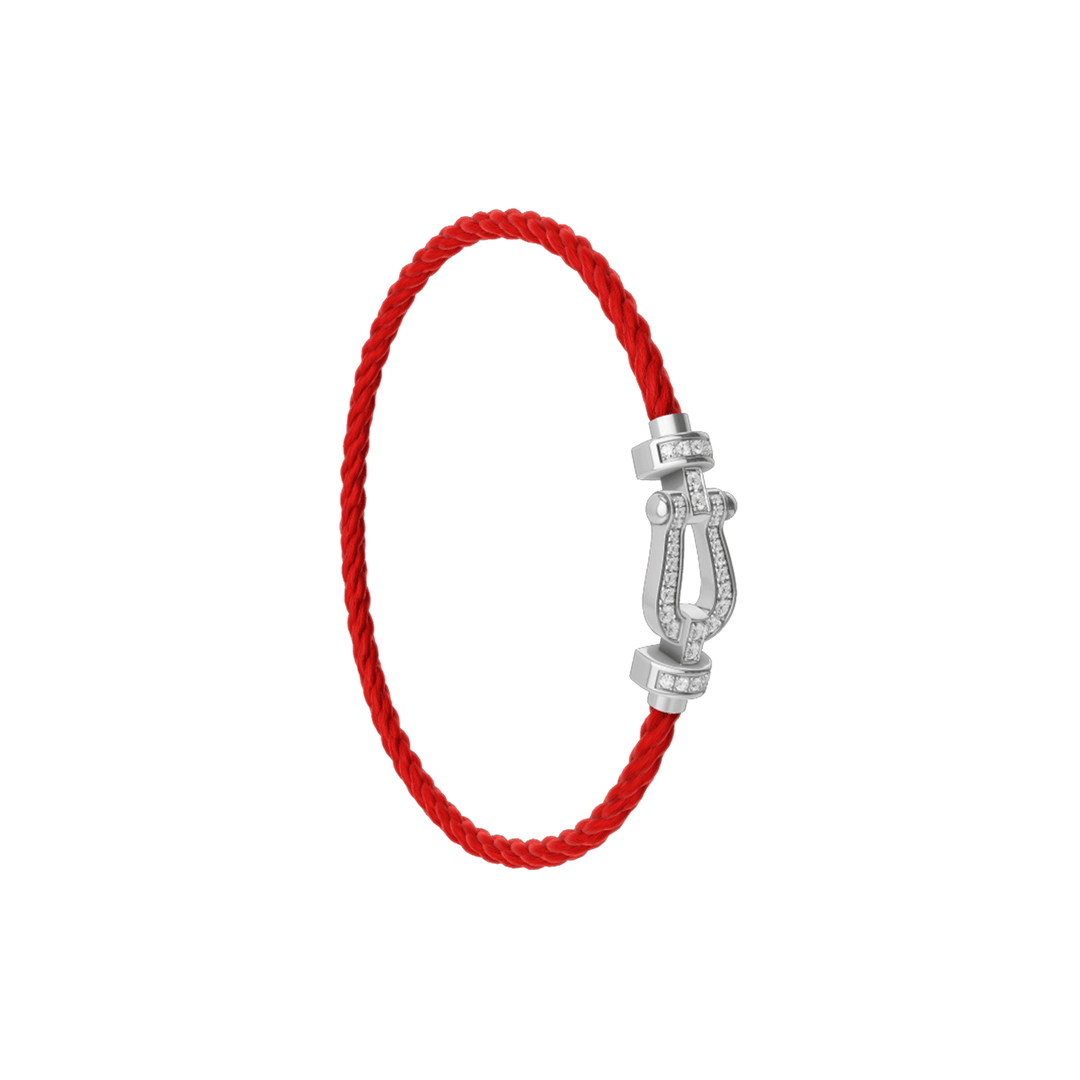 FRED Red Cord Bracelet with 18k White Diamond MD Buckle, Exclusively at Hamilton Jewelers