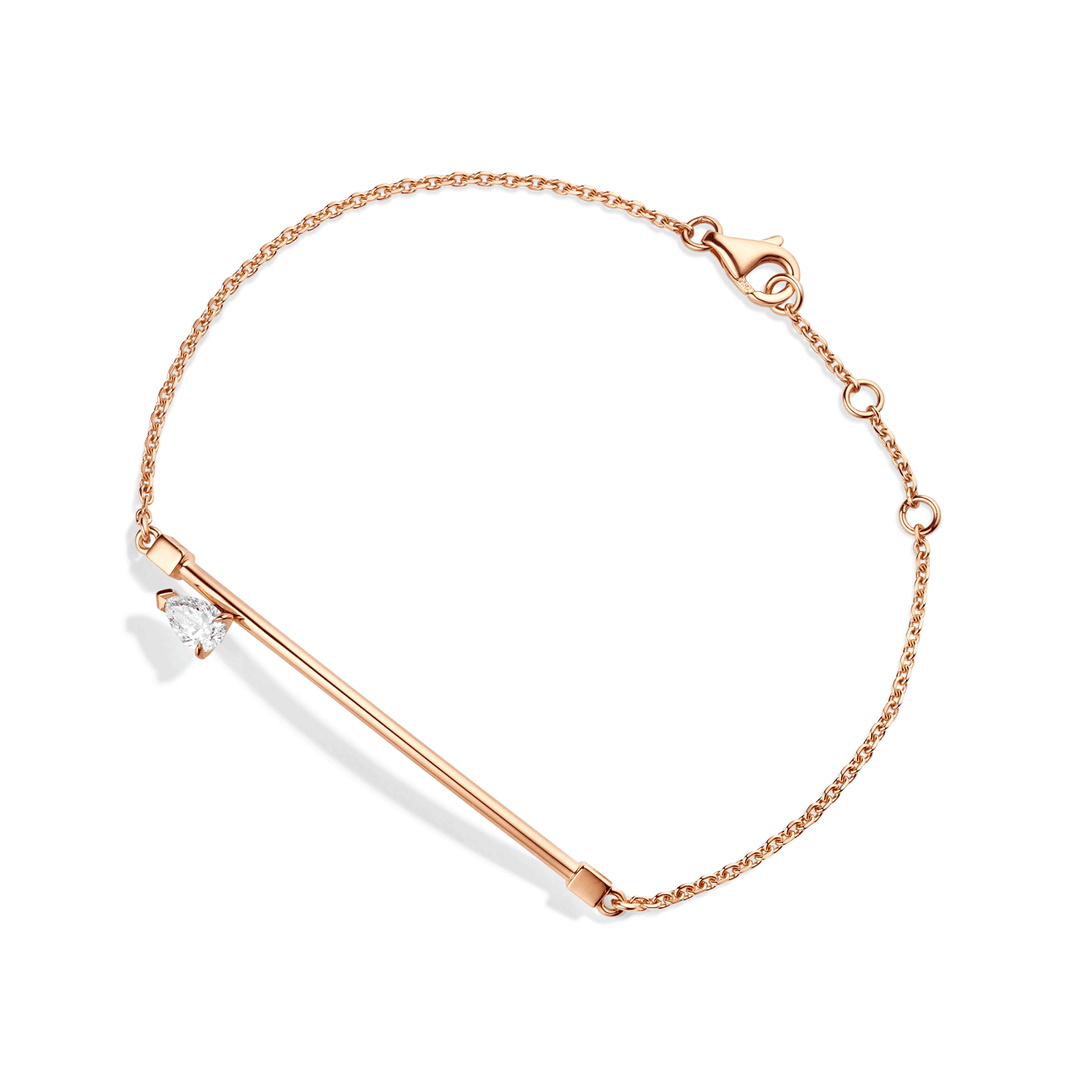 Repossi Serti 18k Rose Gold Chain Diamond Bracelet