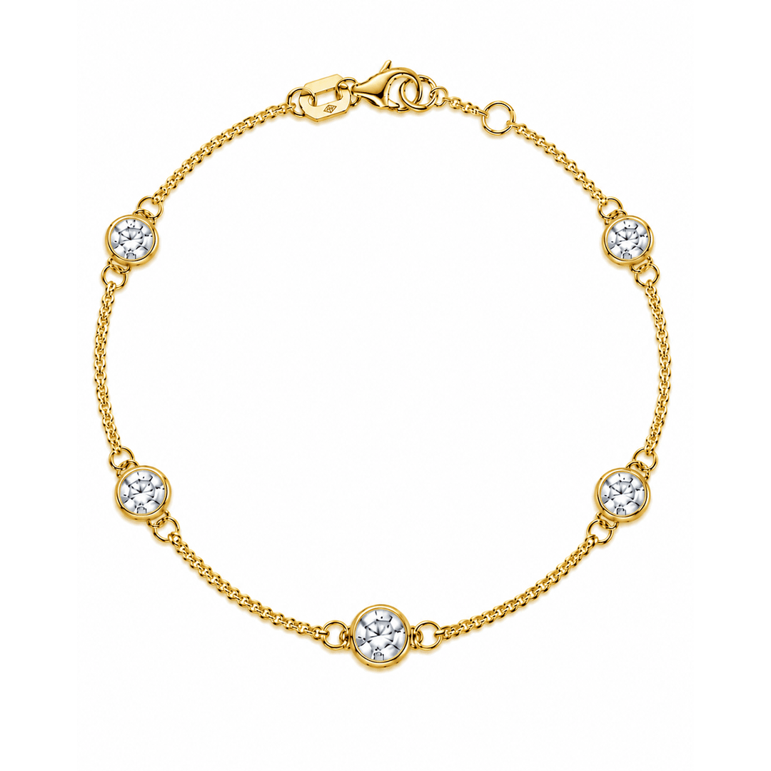 14k Yellow Gold and 2.06 Total Weight Diamonds By the Yard Bracelet