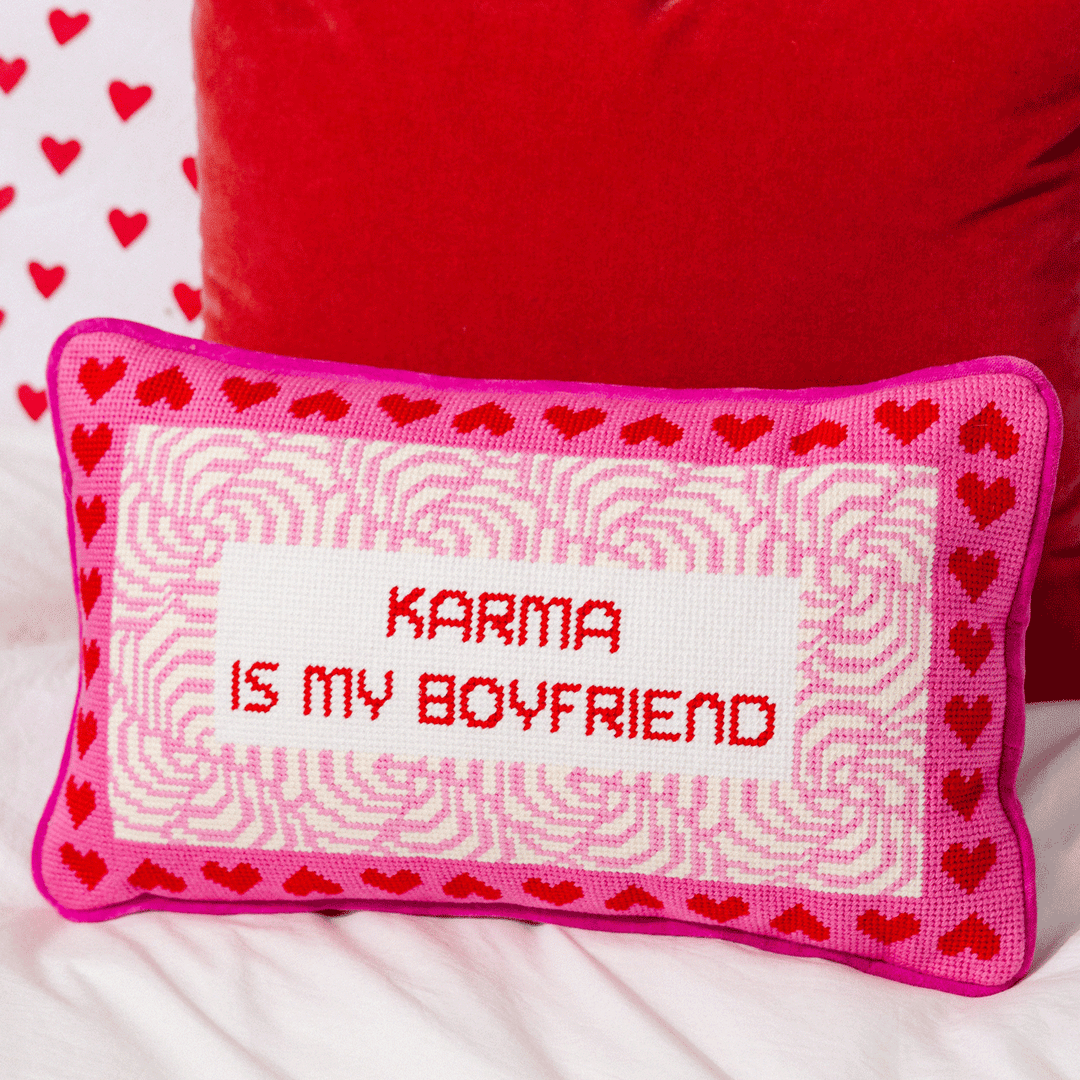 Karma Needlepoint Pillow