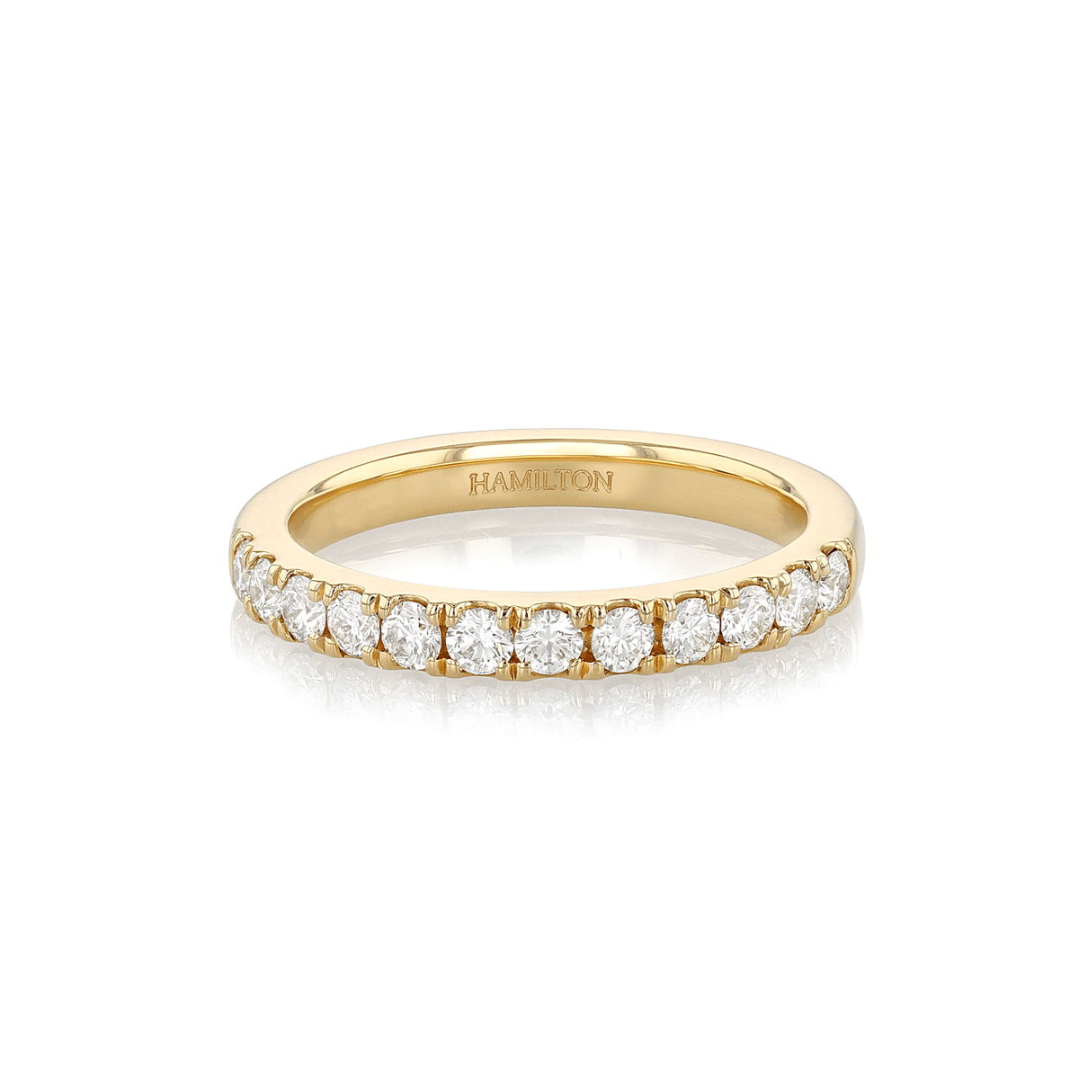 Hamilton Lisette Collection 18k Yellow Gold and 0.50 Total Weight Diamond Half Way Band