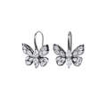 18k White Gold and 3.04 Total Weight Pear Shape Diamond Butterfly Earrings