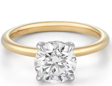 The Hamilton Silhouette 18k Gold and Diamond 2.26 Total Weight Engagement Ring