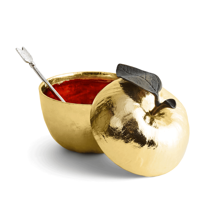 Michael Aram Gold Apple Honey Pot With Spoon