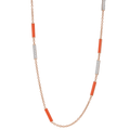 18k Rose Gold and Coral Link 36 Inch Necklace