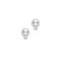 Mikimoto 18k White Gold Akoya Pearl 6.5mm Diamond Studs