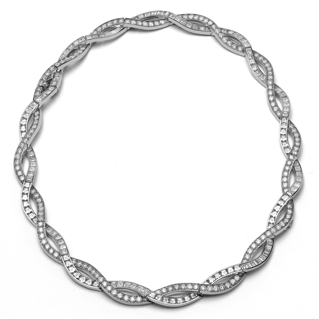 Hamilton Private Reserve Collection Platinum and Diamond 37.26 Total Weight Twist Necklace